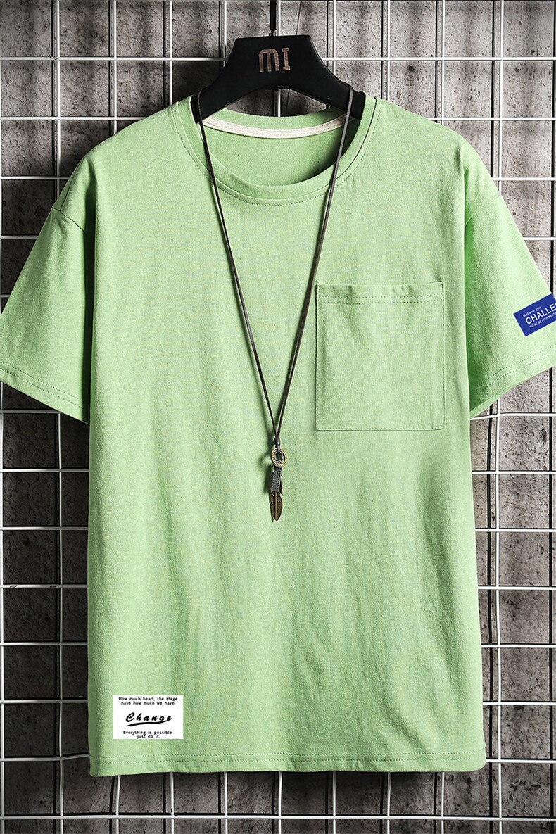DX24062-P25大口袋百搭短袖t恤男大码半袖体恤上衣服,男装T恤,电商A040A
