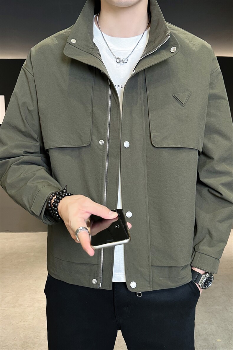 夹克男休闲上衣纯色休闲立领夹克外套A329-JK2520-P145,男装夹克,电商A329