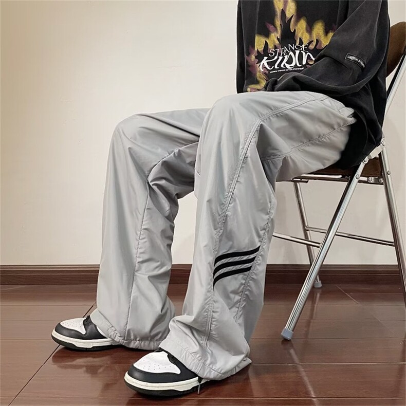 复古运动冲锋裤男女美式ins潮牌简约休闲裤宽松直筒长裤K3628-P40,男装休闲裤,星座1008