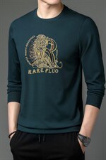 中年长袖男士圆领卫衣印花2023春秋季新款潮流男装休闲时尚上衣，男装卫衣，电商B212（原钱塘6029）