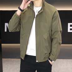 春季新款男士时尚潮流百搭拼接休闲立领夹克外套上衣男7936P75，男装夹克，电商B226-2（原B217-2）