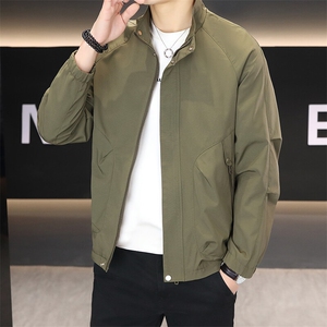 春季新款男士时尚潮流百搭拼接休闲立领夹克外套上衣男7936P75图片