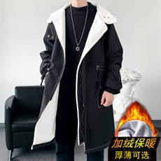 大货风衣男中长款大衣加绒加棉衣男F262薄P115加绒P135爆景二，男装风衣，星座401