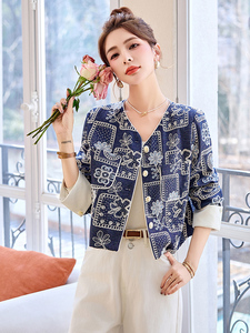 新中式国风亮片刺绣短外套女2025春新款小个子独特漂亮超好看上衣图片