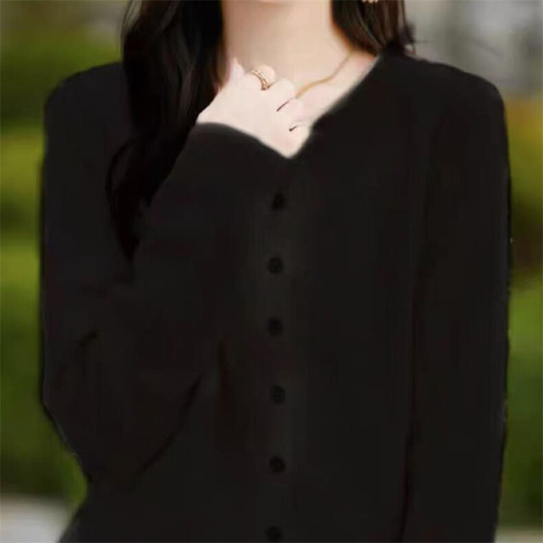 卷边圆领100%纯羊毛开衫女扭花长袖针织衫毛衣宽松羊绒衫外搭上衣,针织衫/毛衣,萱芳婷羊绒