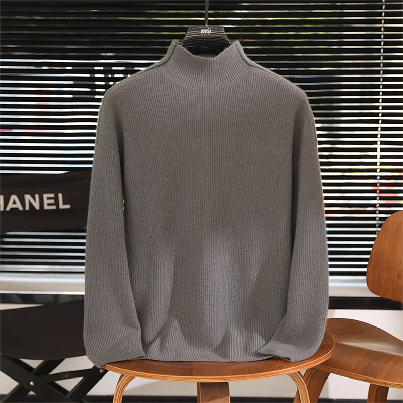2025年秋季时尚都市长袖半高时尚百搭通勤简约，男装羊绒套衫，君道羊绒