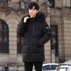 冬季鹅绒羽绒服中长款加厚真毛领零下防寒外套潮H817-P320538，男装羽绒服，星座1210B