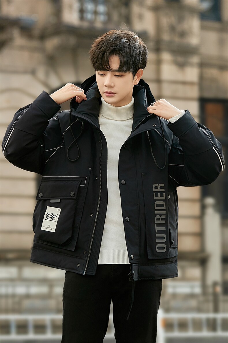 冬季白鸭绒冬男士连帽工装羽绒服23111-P415,男装羽绒服,电商A355（原A415）