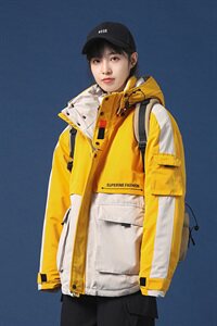 连帽日系工装棉衣男冬装外套保暖立领中性风 男女 M808图片