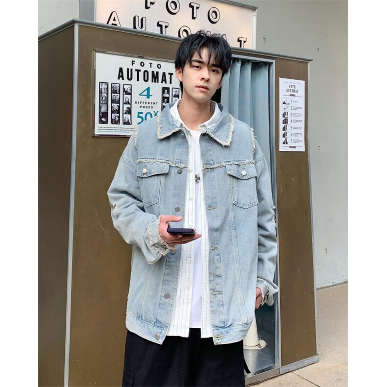 春秋季高质量新款男款牛仔夹克外套牛仔时尚潮流日系,男装夹克,星座1013