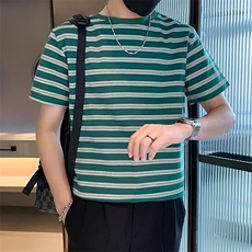 夏季新款短袖t恤男修身条纹半袖体恤上衣G38，男装T恤，星座1116A-2（原606A-1）