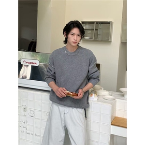 秋冬款高级感毛衣男潮牌宽松百搭简约针织衫Y5018-P57图片