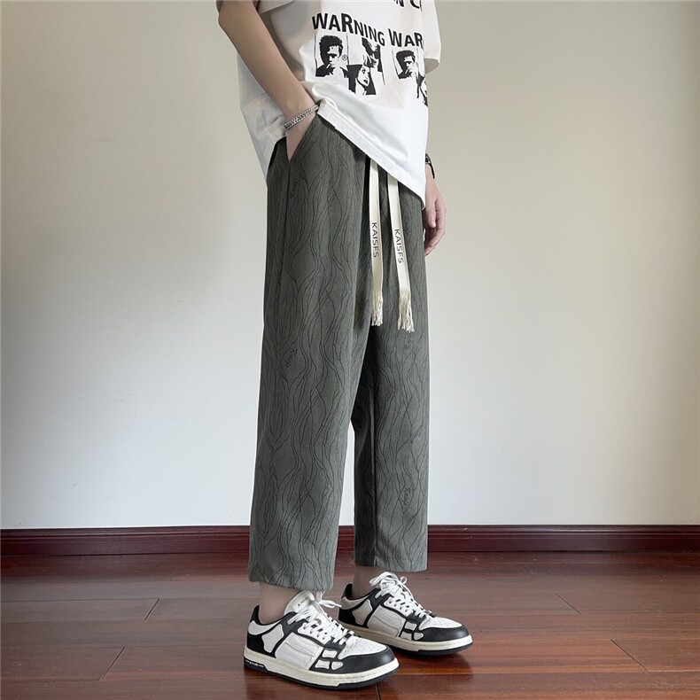 2025新款夏季扎染休闲八分裤修身显瘦百搭休闲裤*CK2506*P35控68,男装休闲裤,星座511-1