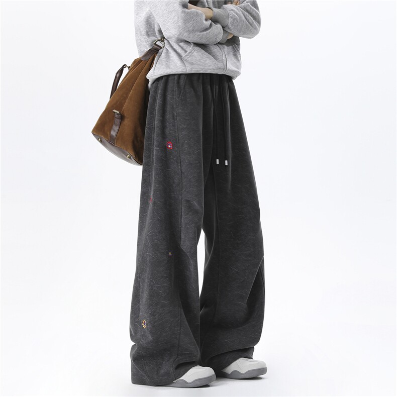 65棉高货退货率15%春季花纹刺绣弯卫裤男春常规P50控8898，男装休闲裤，电商D205