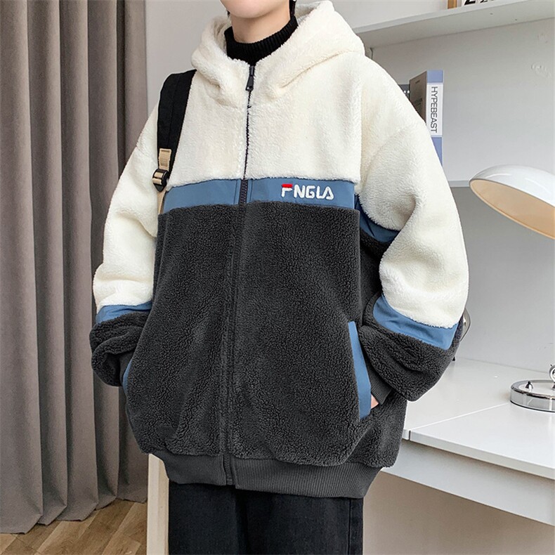 2024冬上新港风加绒加厚棉衣羊羔绒连帽外套男女986-P110控价158,男装棉衣,电商A441-1