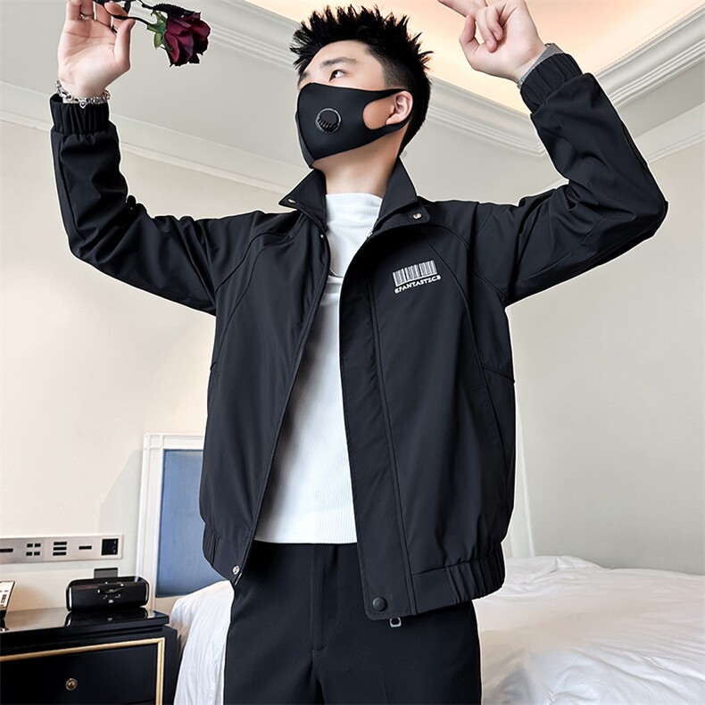 高级痞帅炸街男士立领夹克外套社会小伙店主风301C-JK17-P98控138,男装夹克,星座301C（原B323）