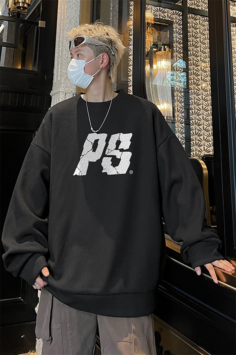 华夫格！华夫格上衣男圆领华夫格卫衣男大码长袖t恤男HY214-特P23,男装T恤,电商B367