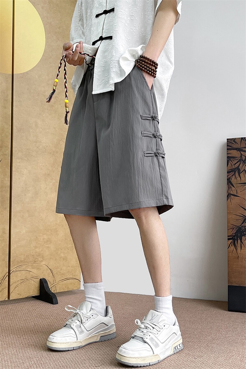 8XL-M特大码风短裤男邹布冰丝五分裤新中式裤子男DK1525P25,男装牛仔裤,电商D206-1
