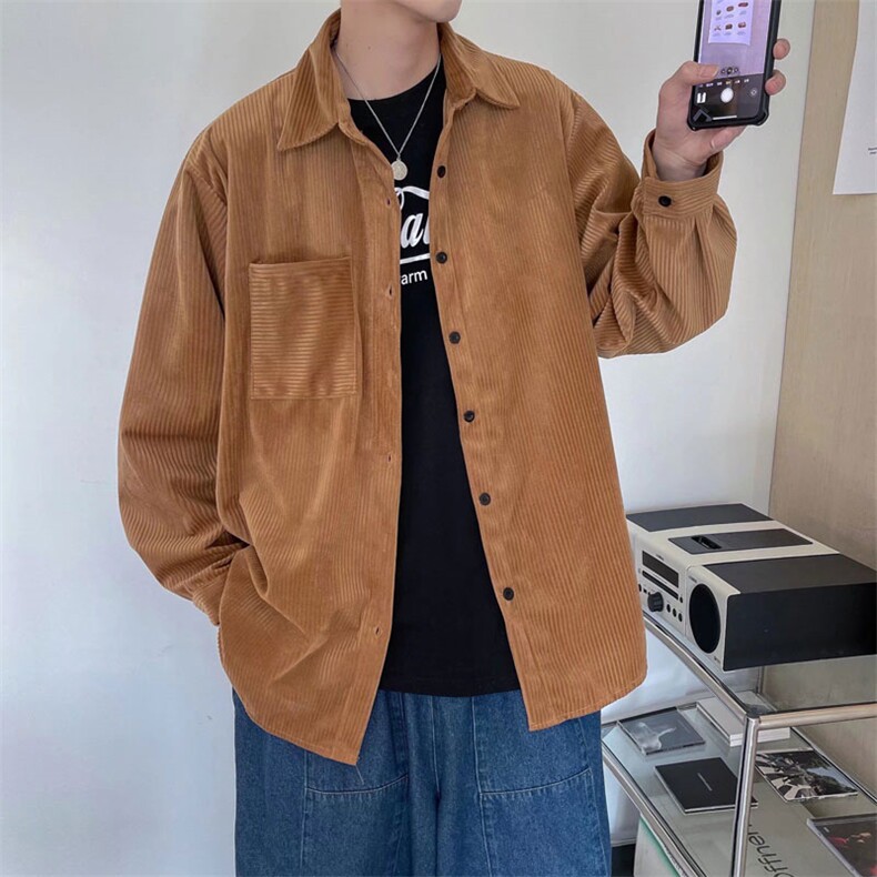 长袖衬衫男港风日系高品质灯芯绒外套C0041P35,男装衬衫,星座1116-2