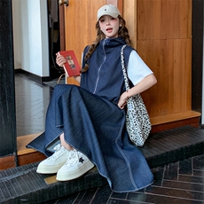 【现货】重工牛仔马甲+牛仔裙套装088-7713P165K228，女装套装/套裙，2C088