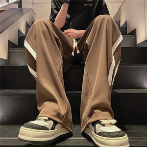 高街休闲长裤男宽松垂感阔腿美式潮牌条纹拖地裤 K307-P35图片