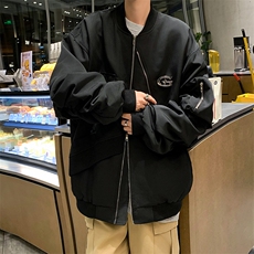 设计感男士外套春秋季美式复古飞行员夹克潮牌宽松棒球服CH01-P65，男装夹克，星座1008
