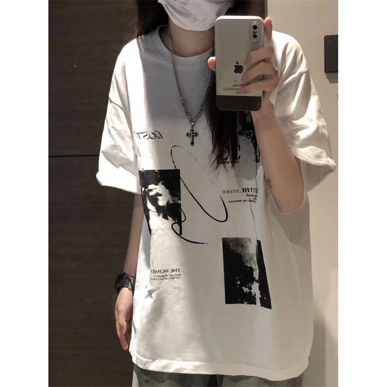 T0712-P302025夏季新款百搭休闲短袖男女款慵懒风美式复古上衣,男装T恤,星座617A-2