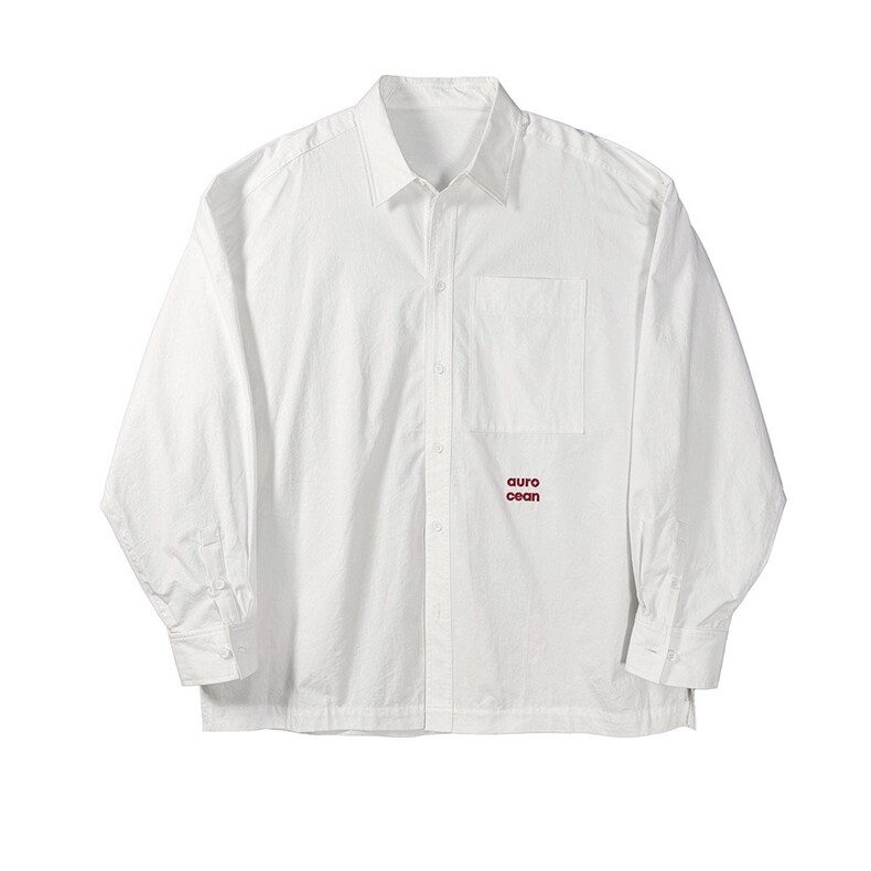 C316CS8535P58春装新款长袖白色衬衫宽松刺绣时尚百搭衬衣，男装衬衫，电商C316