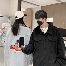 牛仔夹克男大码牛仔外套男茄克NJ77287-P60加绒款-P75，男装夹克，电商A040