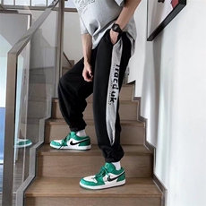 运动裤潮男休闲裤九分裤夏季宽松型条纹潮牌微弹直筒KK044-P35，女装休闲裤，星座911-3