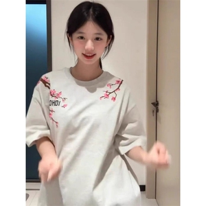 H0543-P35发泡印花夏季韩版宽松情侣短袖t恤图片