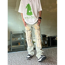 拉链牛仔裤小直脚时尚男九分裤印花青春流行夏季慵懒原宿N6038，男装牛仔裤，星座1116A（原606A-3）