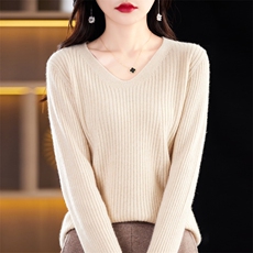 秋冬季新款纯色毛衣女长袖宽松显瘦百搭针织毛衣上衣，女装针织衫/毛衣，贵皇网供仓