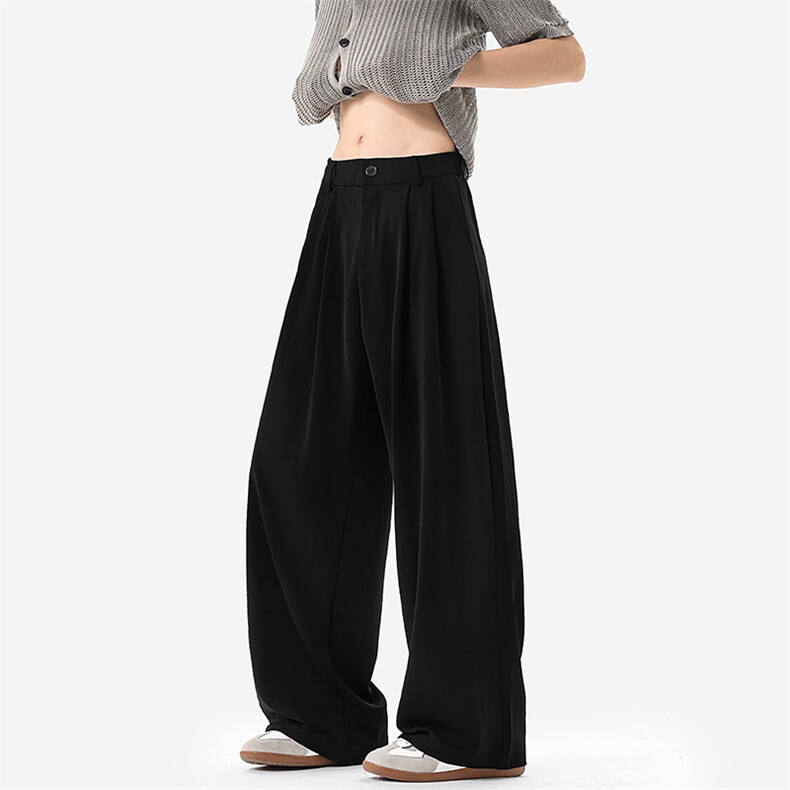 无影墙双褶老钱风阔腿西裤男夏季垂感百搭休闲裤子-A2403P38控68，男装西裤，电商B241