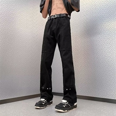 牛仔裤春季青春流行潮男宽松直筒长裤直脚拉链新款K691P43，男装牛仔裤，星座1116-2