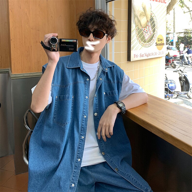2025夏季新款 休闲宽松大码男士全棉牛仔休闲套装TZ30/特P75图片