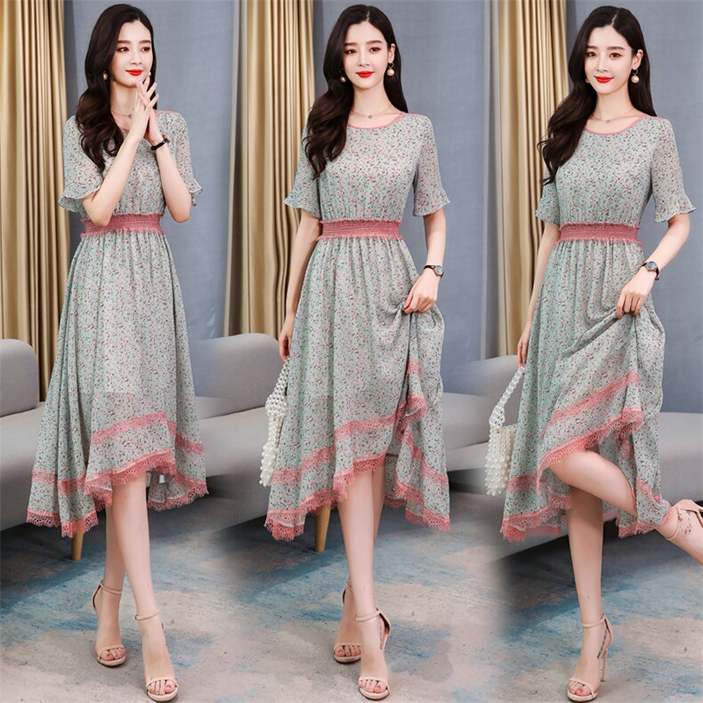 高端定制法式女神范赫本礼服时尚遮肚显瘦蕾丝重工v领连衣裙潮,女装连衣裙,丽美静依