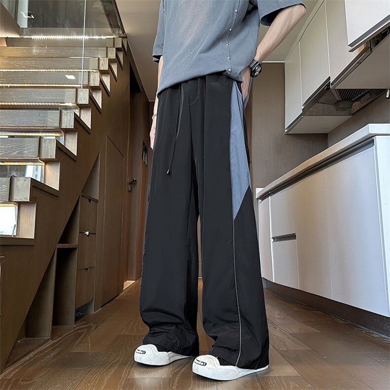 美式复古运动裤2026新款男夏季撞色机能户外宽松冰凉感潮K32P58,女装休闲裤,电商A335-1（原A458）