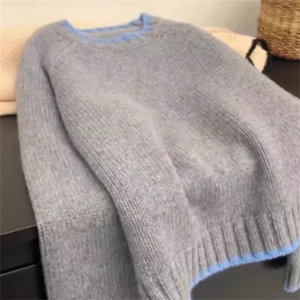 2025年秋季时尚百搭通勤简约休闲圆领羊毛衫，女装羊毛衫，锦弘羊绒