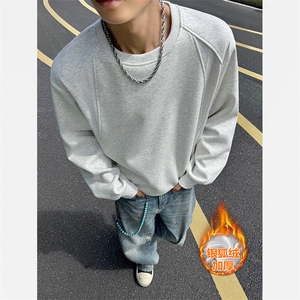 重磅420g曼巴棉宽松保暖银狐绒解构卫衣男W5192J加绒-特P45控88图片