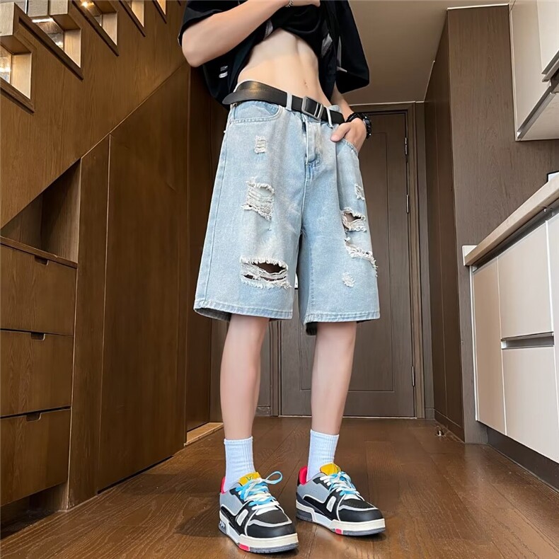 2024美式牛仔裤男款直筒短裤潮M765P38,男装牛仔裤,星座1116-2