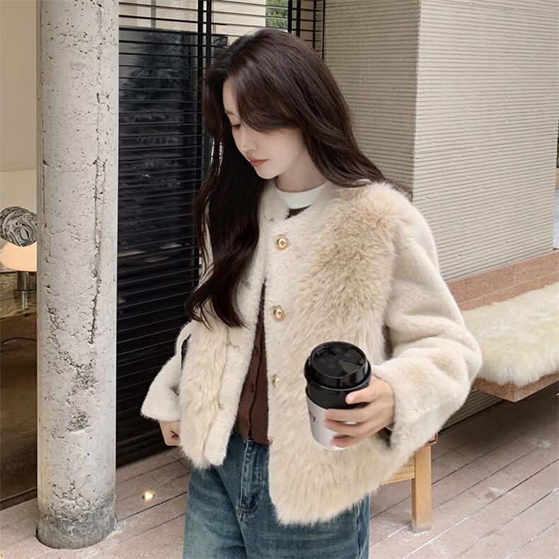 现货2025新款仿皮草外套气质毛绒女外套2C212-G12-P175-K258,女装短外套,2C212