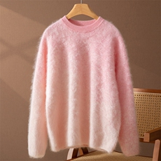 2025秋冬新款女羊绒衫100纯羊绒渐变色保暖拉绒系列毛衣上衣外搭，女装羊绒衫，咔绒特