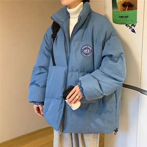 秋冬新款韩版加绒加厚保暖立领宽松棉服外套男MY2050P95控118图片