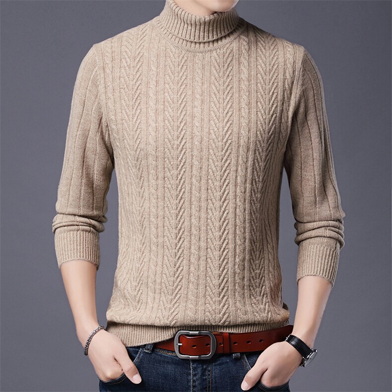 CM12008钱塘2020-2中青年男士高领纯色冬季厚款简约羊毛衫P165,男装针织衫/毛衣,钱塘207-2