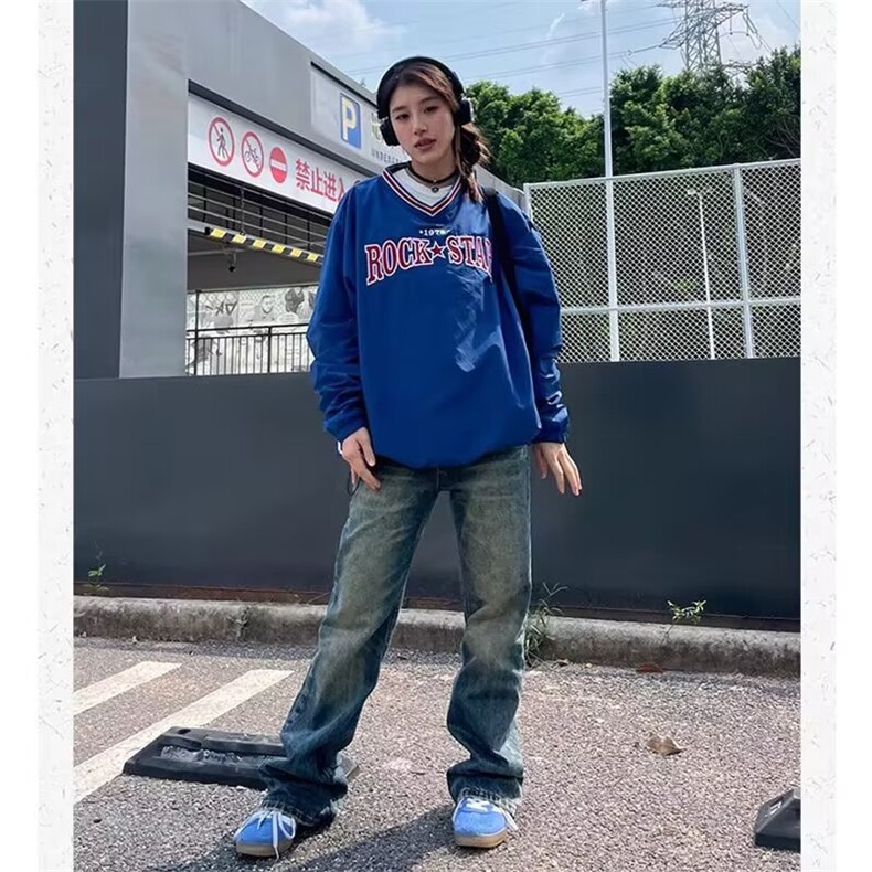 W10356-P50网图现货美式高街球服卫衣街头嘻哈宽松套头长袖上衣,男装卫衣,星座1608