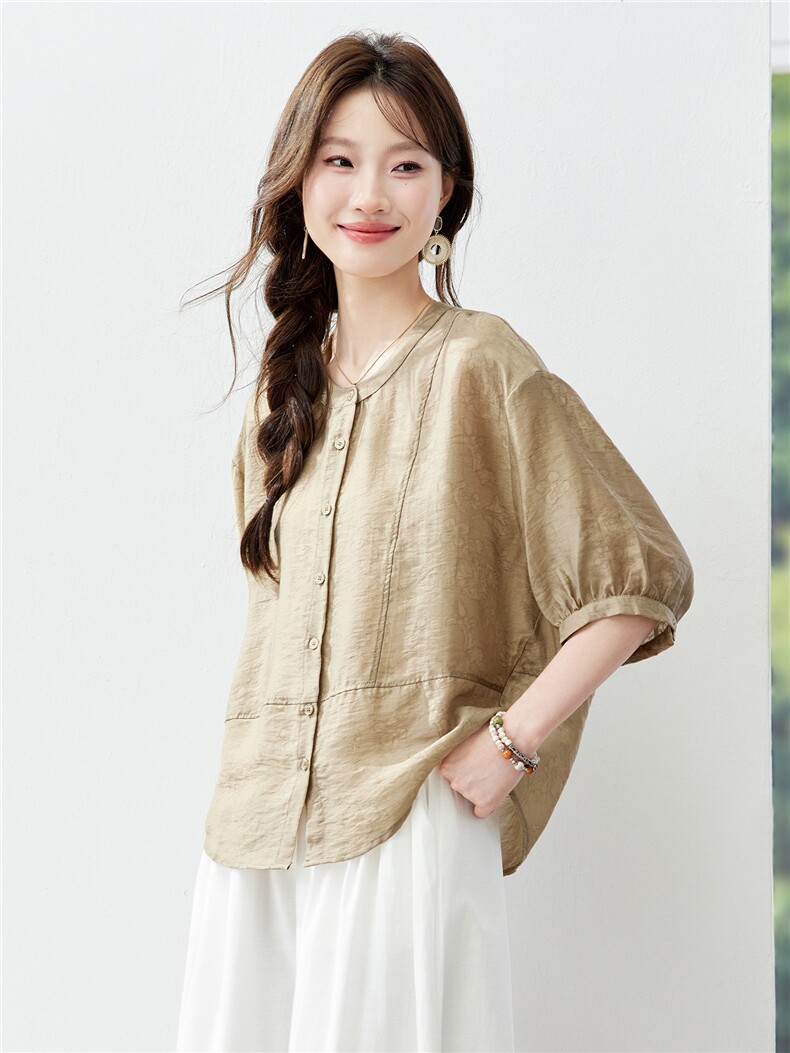 现货新品2026夏装新款亲肤透气休闲女士衬衣·,女装衬衫,木子恋