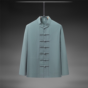 春秋季风纯棉纯色长袖立领唐装中式汉服DF880-P55图片