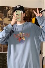 703-W7227秋季情侣魔方卡通印花圆领套头卫衣，男装卫衣，星座703