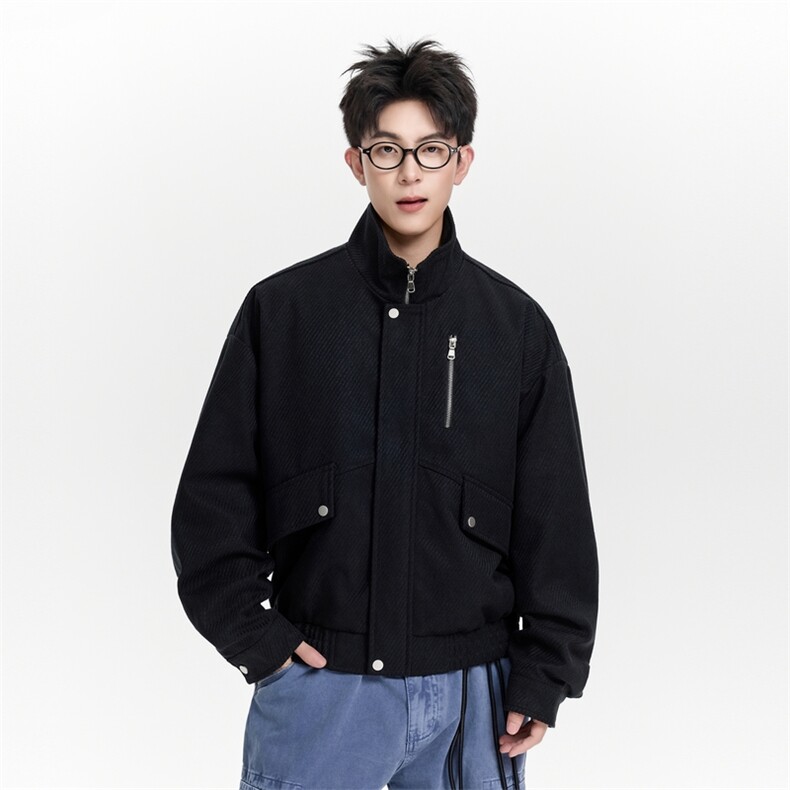 潮牌斜纹面料大口袋光版二开夹克男士休闲外套A406 JK5611 P99图片